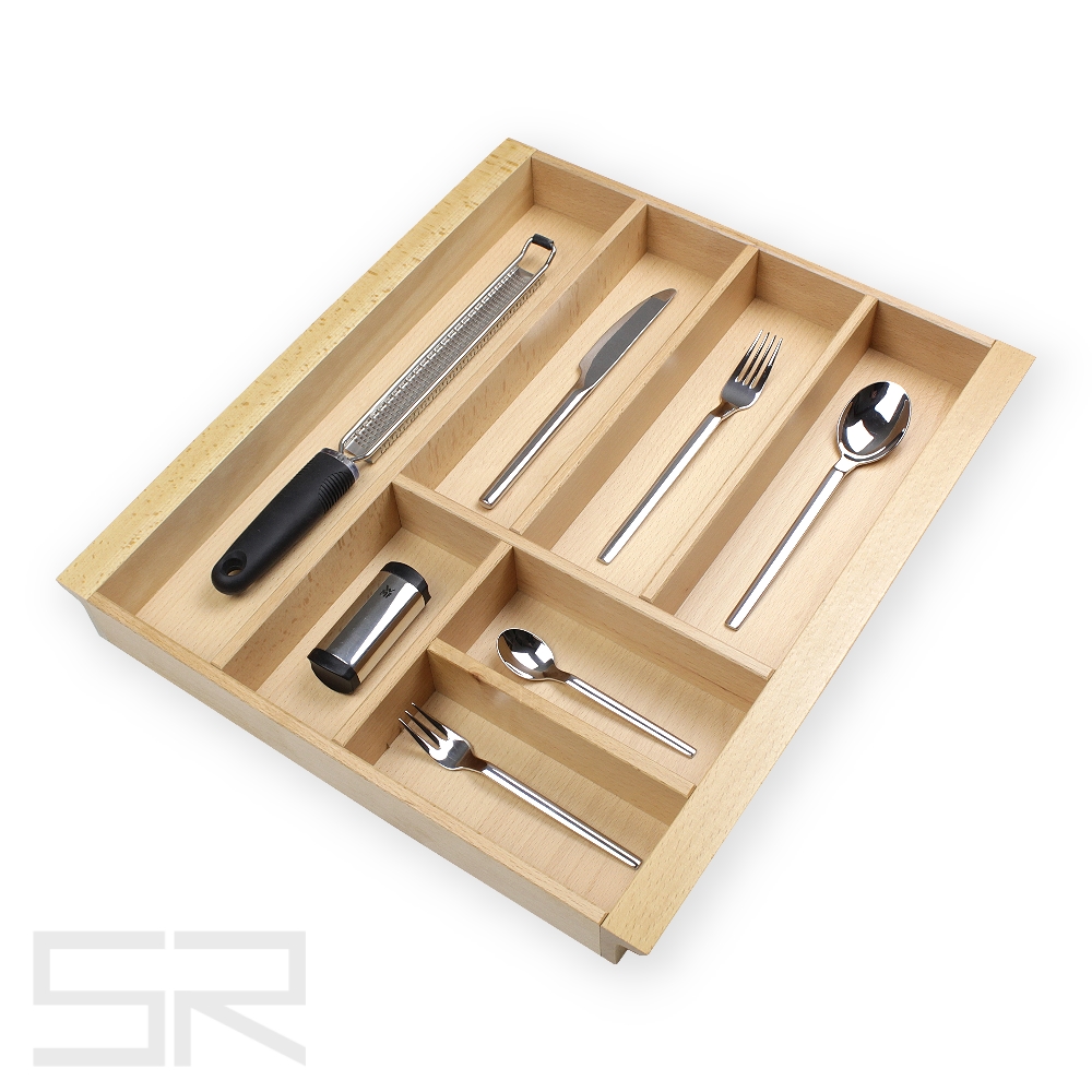 Besteckeinsatz K50 für schräge Zargen. Einzelstück. Buche.