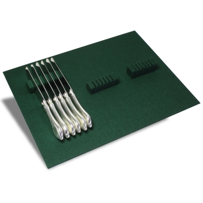 Einbauplatte aus Filz für Silberbesteck. Passend für Ihre Schublade.