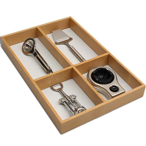 Mehrzweckelement mit 4-Facheinteilung. Für die individuelle Einteilung Ihrer Schubladen