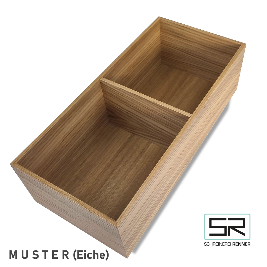 Utensilien-Box 30 cm für Schubladen und Auszüge ab Höhe 100 mm. Mit diversen Einteilungen erhältlich.