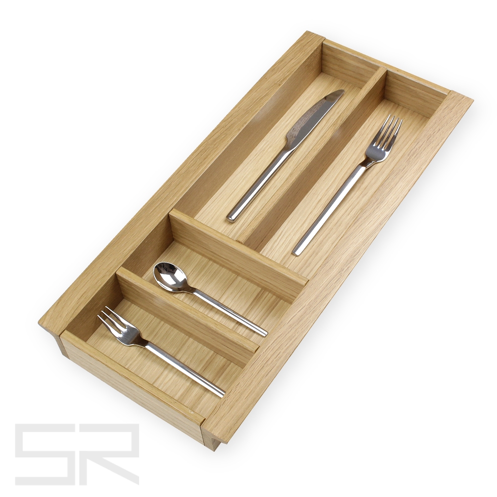 Besteckeinsatz K30 für schräge Zargen. Einzelstück. Eiche.